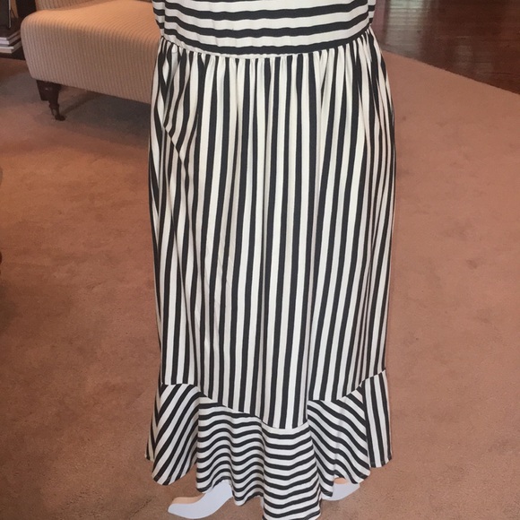 Reborn J Black & White Striped MIDI Dress - Picture 4 of 13